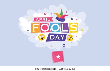 April fools day with funny prank illustration vector background design for april fools day event