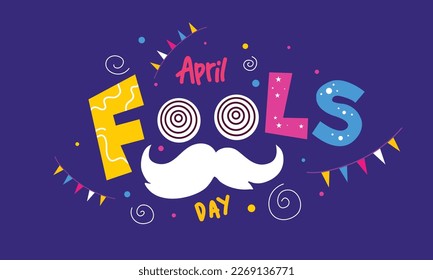 April fools day with funny prank illustration vector background design for april fools day event