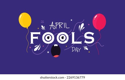 April fools day with funny prank illustration vector background design for april fools day event