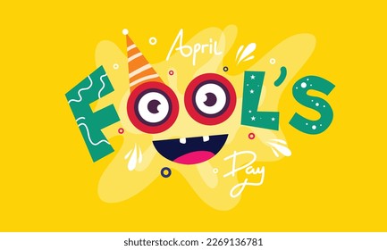 April fools day with funny prank illustration vector background design for april fools day event