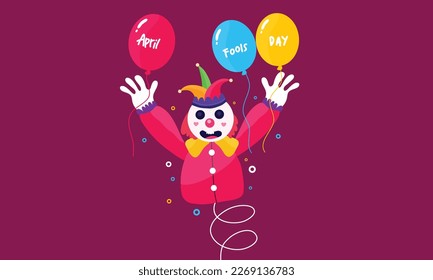 April fools day with funny prank illustration vector background design for april fools day event