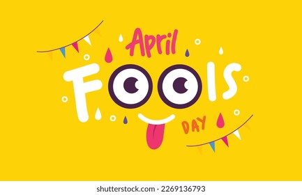 April fools day with funny prank illustration vector background design for april fools day event