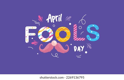 April fools day with funny prank illustration vector background design for april fools day event