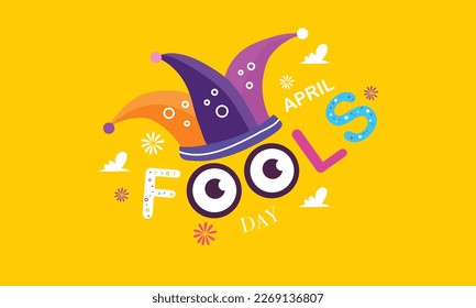 April fools day with funny prank illustration vector background design for april fools day event