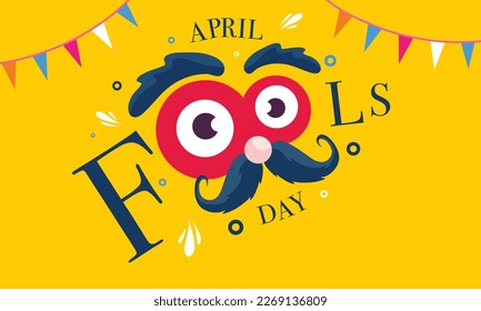 April fools day with funny prank illustration vector background design for april fools day event