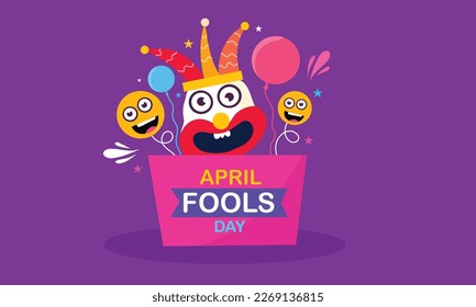 April fools day with funny prank illustration vector background design for april fools day event