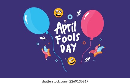 April fools day with funny prank illustration vector background design for april fools day event