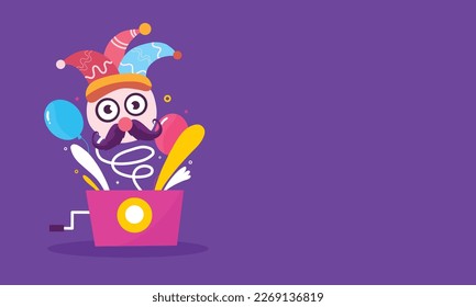 April fools day with funny prank illustration vector background design for april fools day event