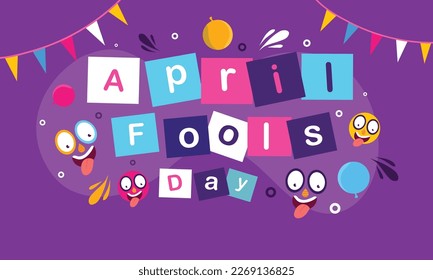 April fools day with funny prank illustration vector background design for april fools day event