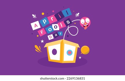 April fools day with funny prank illustration vector background design for april fools day event