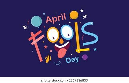 April fools day with funny prank illustration vector background design for april fools day event