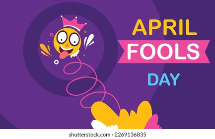 April fools day with funny prank illustration vector background design for april fools day event