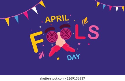 April fools day with funny prank illustration vector background design for april fools day event