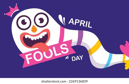 April fools day with funny prank illustration vector background design for april fools day event