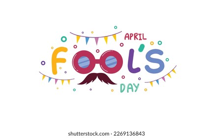 April fools day with funny prank illustration vector background design for april fools day event