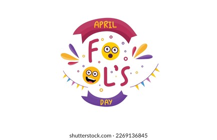 April fools day with funny prank illustration vector background design for april fools day event