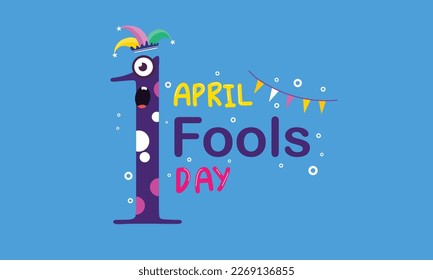 April fools day with funny prank illustration vector background design for april fools day event