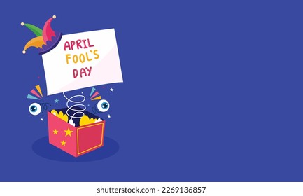 April fools day with funny prank illustration vector background design for april fools day event