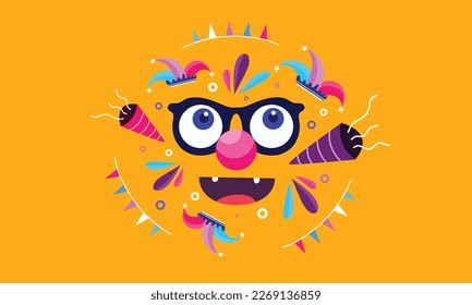 April fools day with funny prank illustration vector background design for april fools day event