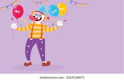 April fools day with funny prank illustration vector background design for april fools day event