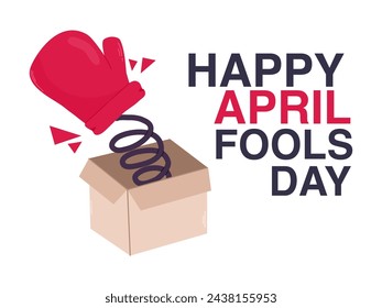 April fools day with funny prank illustration.  Vector illustration for greeting card, ad, promotion, poster, flier, blog, article, marketing, signage, email