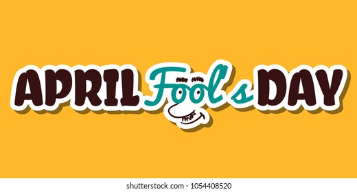 April fools day. Funny sticker for 1st April. Vector illustration