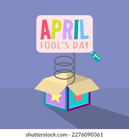 April Fool's Day greeting with sign board is out of the box. Suitable for April fool's day events