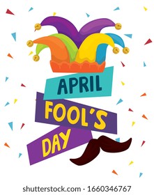 april se burla del día con ese diseño de ilustración portadora de bufón