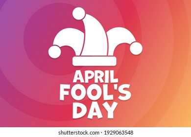 April Fool's Day. Holiday concept. Template for background, banner, card, poster with text inscription. Vector EPS10 illustration