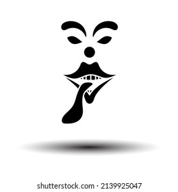 April Fool's Day Icon. Black on White Background With Shadow. Vector Illustration.