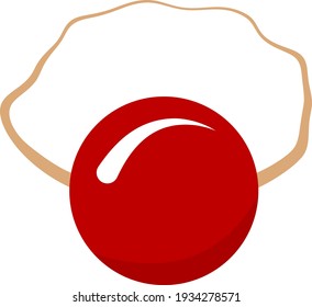 April Fool's Day Icon. Clown nose mask. Flat Color Design. Vector Illustration.