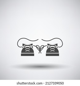 April Fool's Day Icon. Dark Gray on Gray Background With Round Shadow. Vector Illustration.
