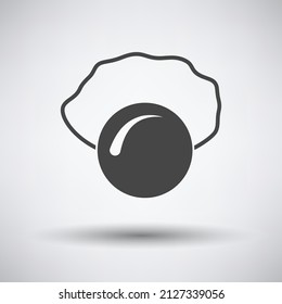 April Fool's Day Icon. Dark Gray on Gray Background With Round Shadow. Vector Illustration.