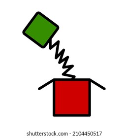 April Fool's Day Icon. Editable Bold Outline With Color Fill Design. Vector Illustration.