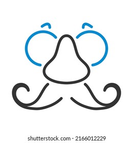 April Fool's Day Icon. Editable Bold Outline With Color Fill Design. Vector Illustration.