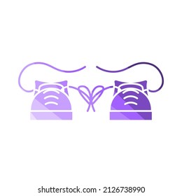 April Fool's Day Icon. Flat Color Ladder Design. Vector Illustration.