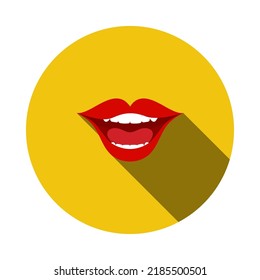 April Fool's Day Icon. Flat Circle Stencil Design With Long Shadow. Vector Illustration.
