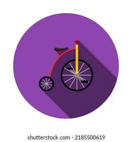 April Fool's Day Icon. Flat Circle Stencil Design With Long Shadow. Vector Illustration.