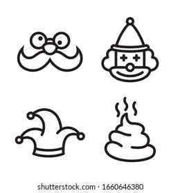 April fools day icon set. Vector graphic illustration. Suitable for website design, logo, app, template, and ui. EPS 10.