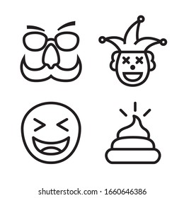April fools day icon set. Vector graphic illustration. Suitable for website design, logo, app, template, and ui. EPS 10.