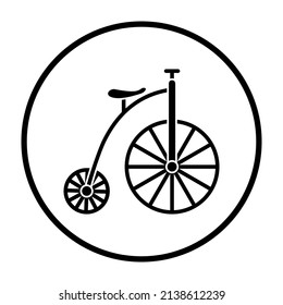 April Fool's Day Icon. Thin Circle Stencil Design. Vector Illustration.