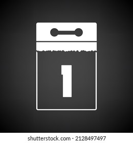 April Fool's Day Icon. White on Black Background. Vector Illustration.