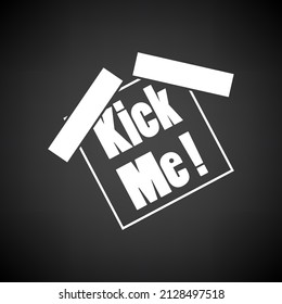 April Fool's Day Icon. White on Black Background. Vector Illustration.