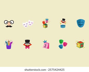 April Fools Day Illustration Element Set