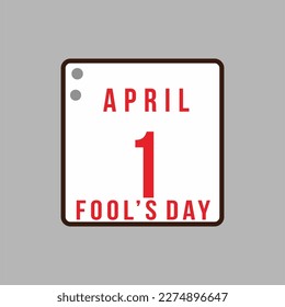 April fools day isolated on sunburst background. Happy april fools day design. April mop vector illustration
