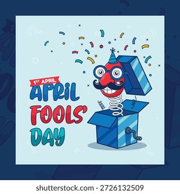 April Fools Day Jack in the Box Prank Celebration Vector Illustration
