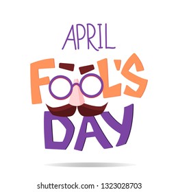 April Fool's day logo. Vector illustration isolated on white