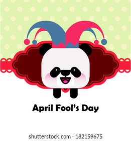 April fool's day message with cute panda