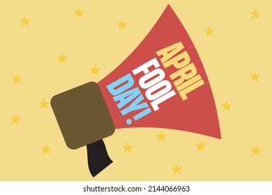 April Fools Day on Megaphone symbol vector illustration.  01 April.  