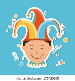 april fools day over  blue background vector illustration